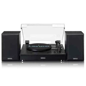 Lenco LS-101BK V2 Turntable Bluetooth Speakers Black x speaker - Picture 1 of 1