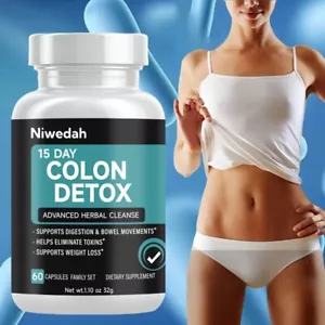 Colon Cleanser Detox for Weight Flush - 15 Day Intestinal Cleanse Pills USA - Picture 1 of 6