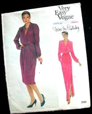 Vogue Diane Von Furstenberg PATTERN 38 B  DRESS Vintage DVF 1980s UNCUT # 2332 - Image 1 of 3
