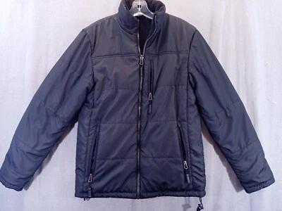 Chaqueta Faded Glory Hombre S Negro Reversible Puffer Polar Cremallera Completa Abrigo Adulto Foto 1 de 4