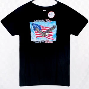 Patriotic Bald Eagle Land of the Free Home of the Brave Mens T Shirt Size L - Picture 1 of 4