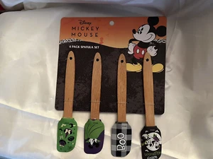 Halloween Disney Mickey And Minnie Mouse 4 Pack 8" Spatula Set. NEW - Picture 1 of 2