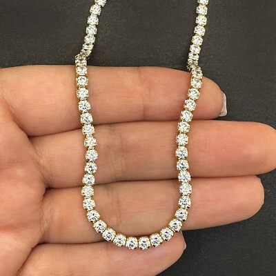 14K Yellow Gold 3.5mm Stone Tennis Necklace 16"-20" - Image 1 of 4
