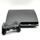 Sony PlayStation 3 Slim 320GB - Black (CECH-2501B) Controller & Cables - Tested