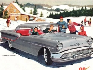 Anuncio de coche impreso vintage Oldsmobile gris Super 88 coche clásico años 50 anuncio - Imagen 1 de 2