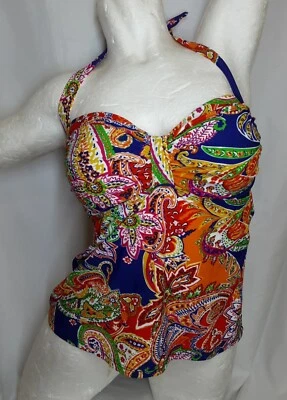 Chaps Ralph Lauren с бретелью через шею танкини купальник верхний женский размер 8 - новый - D21 - Изображение 1 из 4