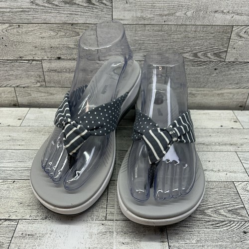 Sandali donna Clarks Cloudsteppers Arla Glison grigio infradito zeppa taglia 8