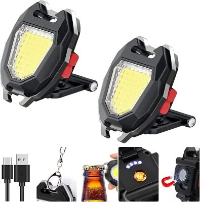 2x Keychain Mini Flashlight Outdoor Camping Pocket Work light Torch Rechargeable - Image 1 of 4