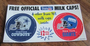 Dallas Cowboys/New York Giants 2 1994 gorras de leche hoja Pogs fútbol americano NFL - Imagen 1 de 2