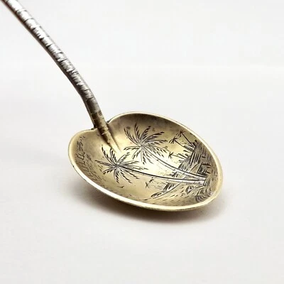  Cuchara de recuerdo dorada de plata esterlina con palmera de coco Honolulu Hawaii  Foto 1 de 4