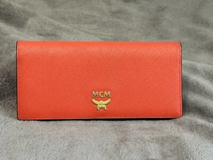 MCM Long Wallet Red Leather - Picture 1 of 18