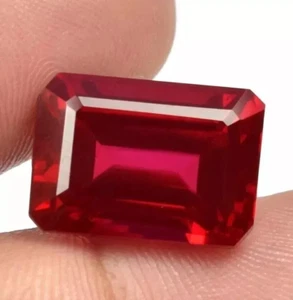 Zertifizierter makelloser 5,75 ct natürlicher burmesischer roter Rubin Smaragdschliff loser Edelstein - Bild 1 von 4
