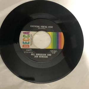 Bill Anderson Jan Howard Dis-Satisfied Record 45 Vinyl Decca Records - Picture 1 of 2