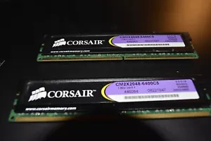 Corsair PC2-6400 2GB DIMM 800 MHz PC2-6400 DDR2 Memory (CM2X2048-6400C5) (2X2GB) - Picture 1 of 2