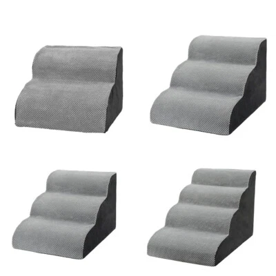 Dog Stairs Pet 2/3/4 Steps For Bed Sofa Cats Ladder Ramp With Removable Cover - Image 1 of 4