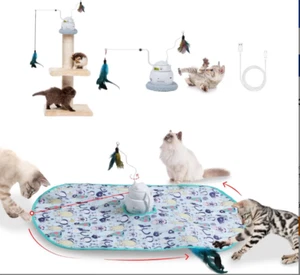 PawsPik 4-in-1 Laser & Hide & Seek Rechargeable Automatic Cat Toy, New - Picture 1 of 6