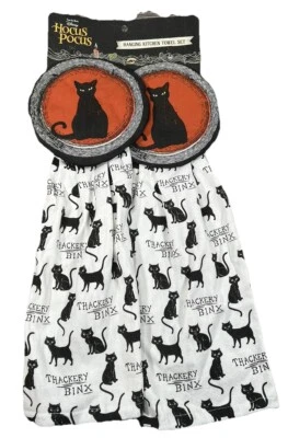 Disney’s Hocus Pocus Thackery Binx Cat Hanging Kitchen Towel Set Halloween - Image 1 of 4