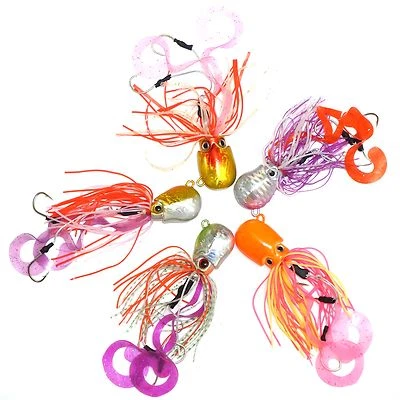 5pc Fishing Octopus Head Jig Hook Thunder Saltwater Jigging Weight Bait Lure lot - Image 1 of 4