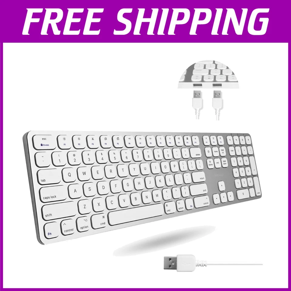 Stylish Wired Mac Keyboard with Numeric Keypad - Ideal for iMac & MacBook Pro - Image 1 of 4
