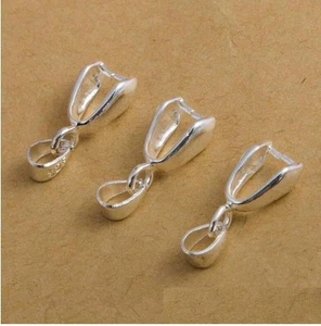 12mm Anti Tarnish Rhodium Plated Pinch Bails - Picture 1 of 8