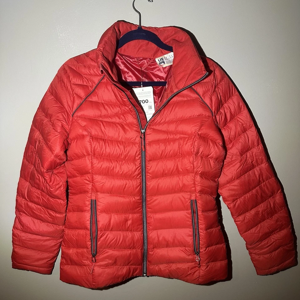 Chaqueta acolchada Spyder Timeless Down para mujer mediana equipo de esquí de Estados Unidos roja Foto 1 de 4