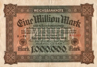 Genuine German 1 Million Mark inflation banknote 1923 fine con  !!! - Image 1 of 2