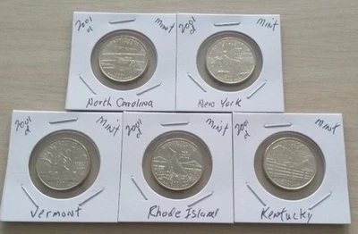 5 -2001d State  mint Quarters (L67P6-10) Uncirculated from US mint set - Image 1 of 4