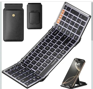 ProtoArc Foldable Wireless Keyboard with Touchpad Bluetooth, Gray XK01 Plus - Picture 1 of 8