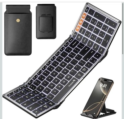 ProtoArc Foldable Wireless Keyboard with Touchpad Bluetooth, Gray XK01 Plus - Image 1 of 4