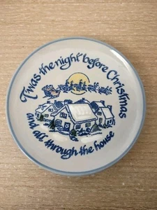 Vtg Louisville Stoneware Twas The Night Before Christmas 6" Plate - Picture 1 of 3
