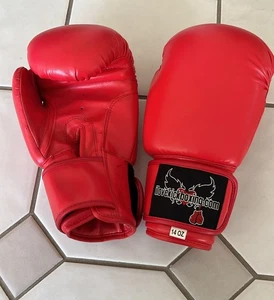 I Love Kickboxing ILKB Boxing Gloves Unisex Kickboxing Training Red 14oz Loc D - Picture 1 of 3