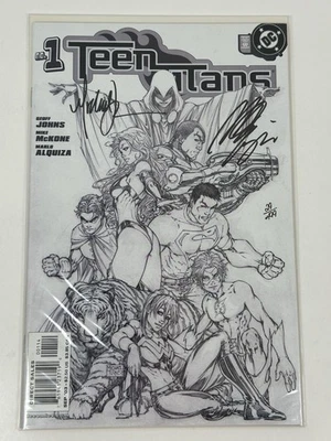 Teen Titans 1 Sketch Cover - Signed By Michael Turner  & Marlo Alquiza 29/499 - Image 1 of 4