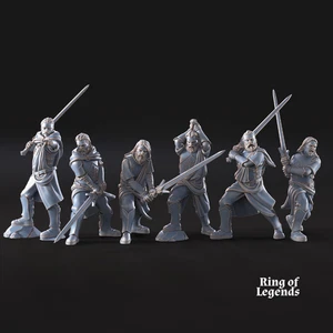 Mountaineers with two-handed swords | White Swan | Ring of Legends  MESBG Mini - Bild 1 von 7