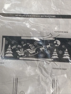 Stair/Tread Christmas Pattern, Ho Ho Ho Santa And Sleigh 30W x 10"H🍁 - Image 1 of 4