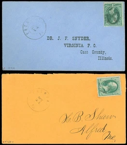1875 & 1877 FREMONT PA (DPO) LOT/2 Covers, STAR & CROSSROADS Fancy Cancels, DK36 - Picture 1 of 2