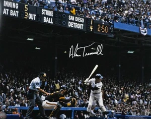 Foto de bateo firmada por Alan Trammell de los Tigres de Detroit 16x20 - Beckett con holograma *blanca - Imagen 1 de 2