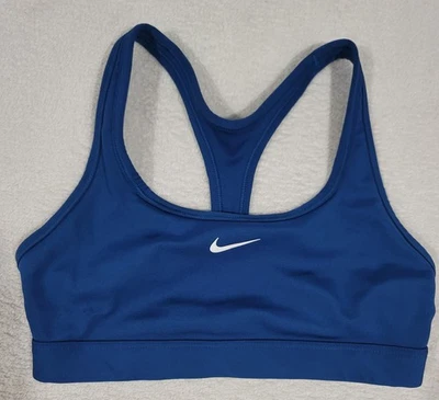 Sujetador deportivo para mujer Nike XS azul Dri-Fit Swoosh logotipo compresión atlético usado en excelente estado Foto 1 de 3