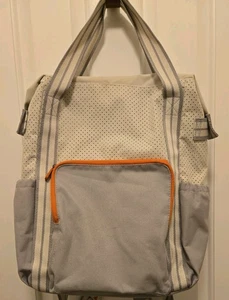 Thirty One Bag 31 Backpack Weekender Grey and White with Orange Trim Tote - Picture 1 of 10