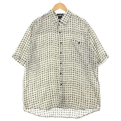 Camisa de seda manga corta estampado integral vintage MONTAJE para hombre XL Foto 1 de 4