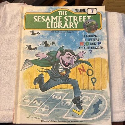 The Sesame Street Library Volume 7 Hardcover Book 1978 Jim Henson Vintage Count Foto 1 de 3