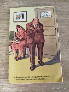Carte Postale Ancienne Humoristique Dépliante à système #4 - Photo 1/2