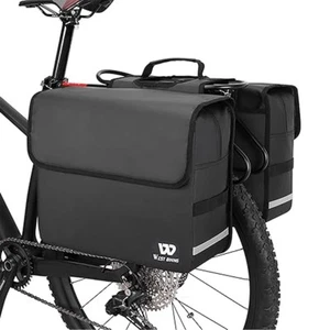 36L Bike Double Pannier Bag Cyling Trunk Bags Bicycle Rear Seat Rack Pouch New - Picture 1 of 8