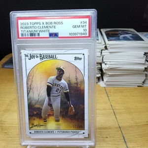 2023 Topps X Bob Ross Roberto Clemente Titanium White /35 PSA 10 - Bild 1 von 2