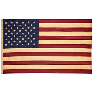 Northlight patriotische teegefärbte bestickte amerikanische Flagge mit Ösen 3' x 5' - Bild 1 von 5
