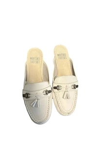 Mujer Mootsie Tootsies Cuero Blanco Slide Mule Talla 7 1/2 (se ajusta como 7) - Imagen 1 de 7