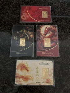 4 x 1g mj jewellery Goldbarren Drachenmotive - Bild 1 von 10