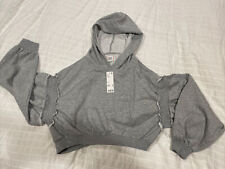 BDG Charlyee Cropped Hoodie Sweatshirt Gray NWT Size M