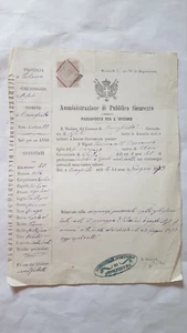 Kingdom of Italy - Passport for travel within Italy - 1893 - Picture 1 of 4