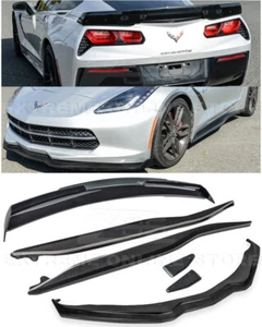 For 14-19 Corvette C7 | Z06 CARBON FIBER Front Lip & Side Skirts & Rear Spoiler - Picture 1 of 12