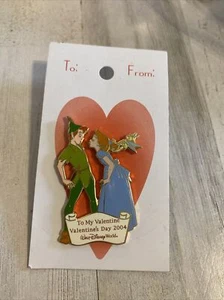 Disney Pin 2004 Valentines Day Sweetheart Peter Pan Wendy Tinker Bell LE 3000 JU - Picture 1 of 2